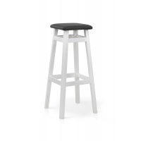 Табурет БАРНЫЙ КВАДРАТНЫЙ МЯГКИЙ (80 см), белый