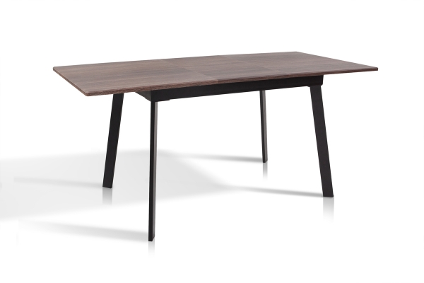 Стіл Етна 120(+40)*75 чорний метал/дуб ТК (горіх)