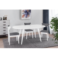 Стіл обідній Патрік (1290+340)*810, білий