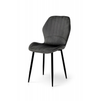 Стул Леон черный/велюр пепельный