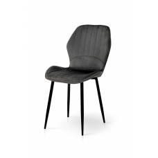 Стілець Леон чорний/велюр попелястий