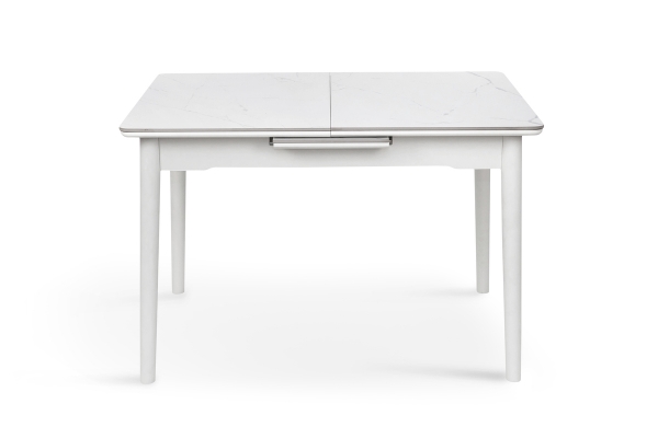 Стіл Нептун 110/140*75 білий/керам мрамор