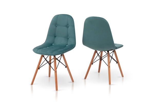 Стілець ДЖАСТІН, велюр аквамарин