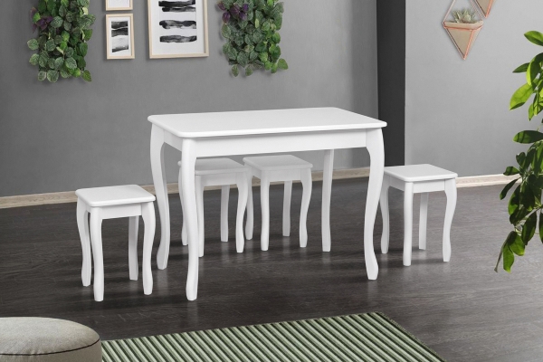 Стіл обідній СМАРТ 1000*600, БУК білий глянець---