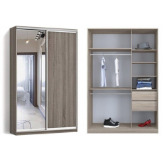Шафа-купе дводверна ДСП/Дзеркало Класiк 4 - Габарити: 170х240х60 (ШхВхГ)