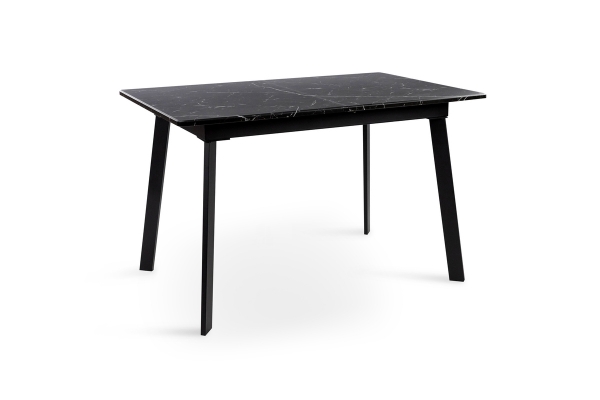 Стіл Етна 120(+40)*75 чорний метал/мрамор чорн