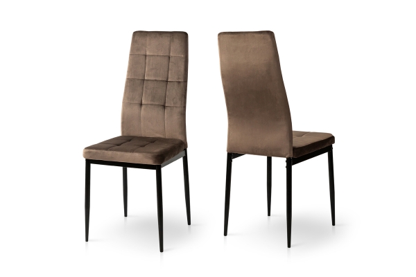 Стілець Айс, чорний/велюр тобакко