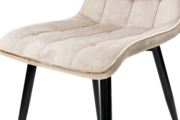 Стілець Віллі чорний/велюр бежевий