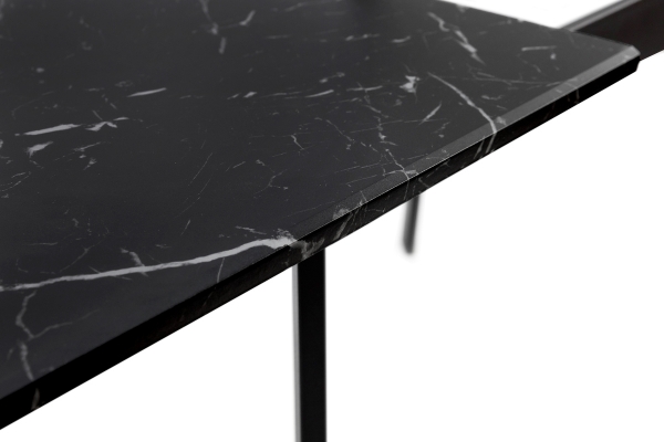 Стіл Етна 120(+40)*75 чорний метал/мрамор чорн