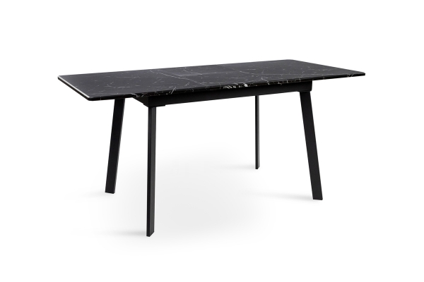 Стіл Етна 120(+40)*75 чорний метал/мрамор чорн