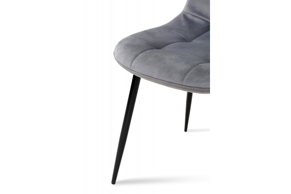 Стілець Квест, чорний/велюр сірий