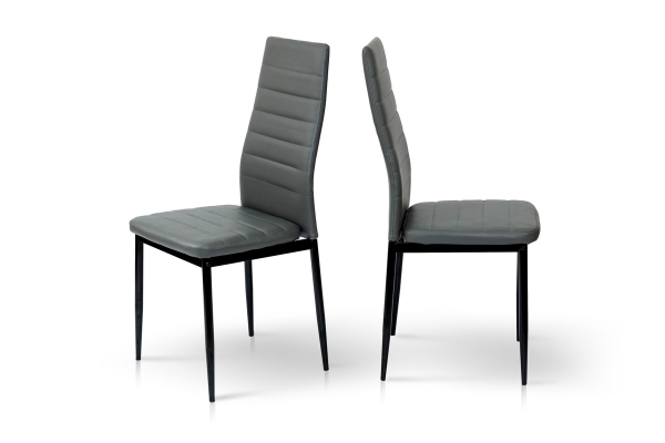 Стілець Ріо, чорний/ шкірзам сірий