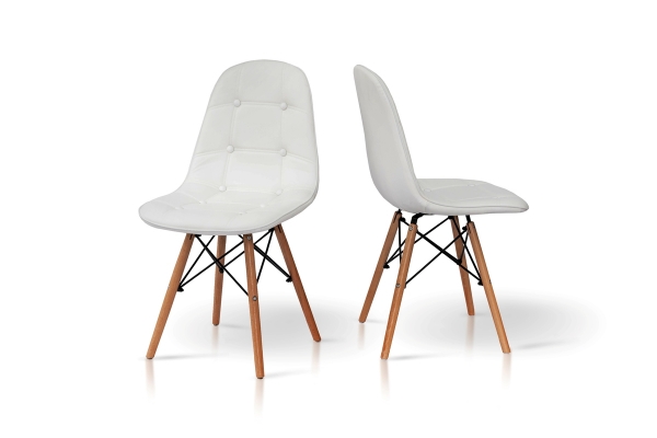 Стілець ДЖАСТІН, шкірзам білий