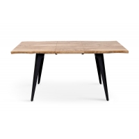 Стіл Лагуна, 120(+40)*80, чорний/штучний шпон MDF