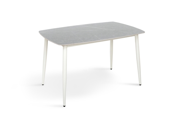 Стіл КИПАРИС 120*80, білий/ сірий мармур