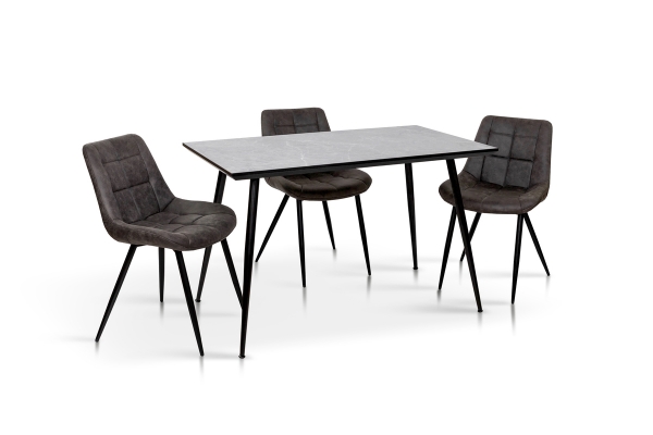 Стіл Торнадо, 120*70, чорний/MDF сірий бетон