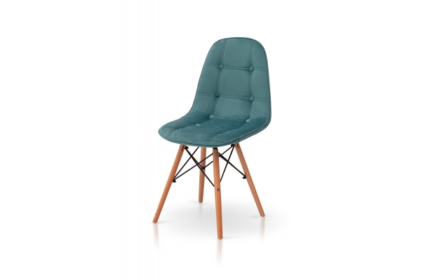 Стілець ДЖАСТІН, велюр аквамарин