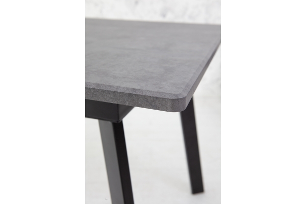 Стіл Етна 120(+40)*75 чорний метал/мрамор темний