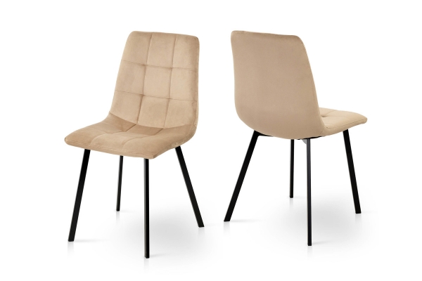 Стілець Ментос чорний/ велюр бежевий