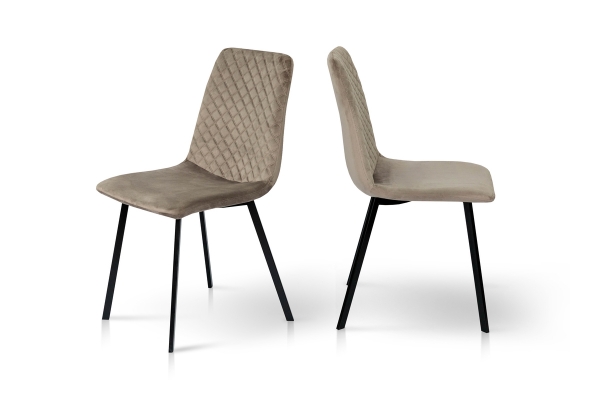 Стілець Некст, чорний/велюр мокрий пісок