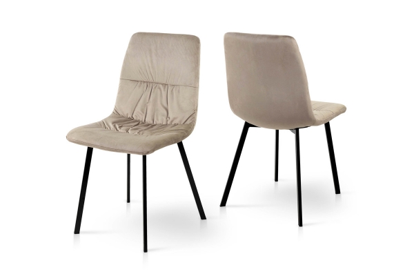 Стілець Авері чорний/велюр мокрий пісок Bluvel-40