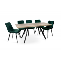 Стіл Метрополь (120+40*80), чорний/штучний шпонMDF