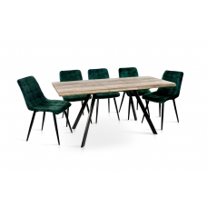 Стіл Метрополь (120+40*80), чорний/штучний шпонMDF