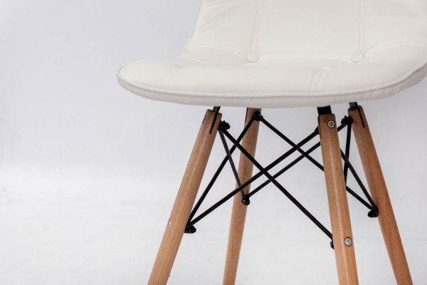 Стілець ДЖАСТІН, шкірзам білий