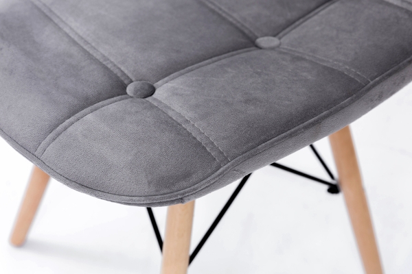 Стілець ДЖАСТІН, велюр сірий