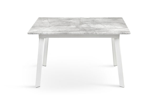 Стіл Етна 120(+40)*75 білий метал/базальт