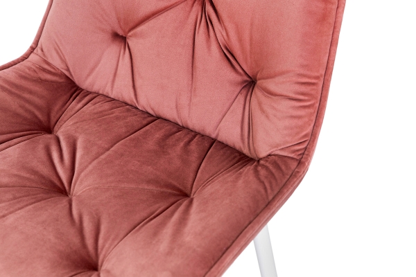 Стул Прадо белый/велюр пудровый