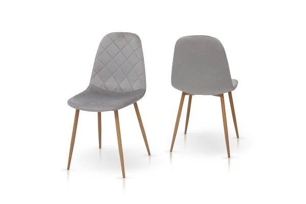 Стілець Ембер-L, термо/велюр світло-сірий