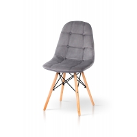 Стул ДЖАСТИН, велюр серый