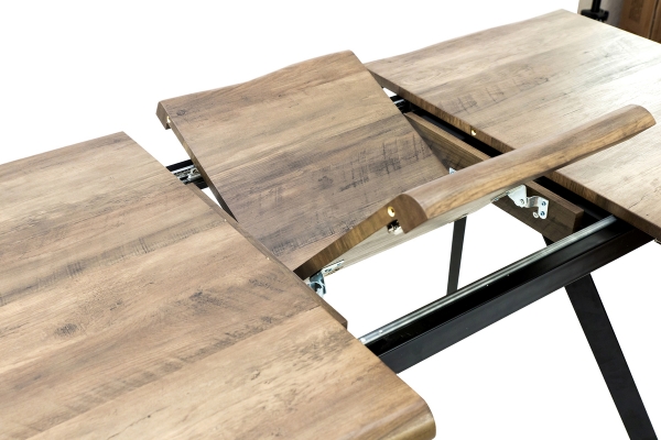 Стіл Метрополь (120+40*80), чорний/штучний шпонMDF