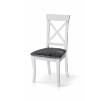 Стілець СКАНДІ, білий/сіра тканина