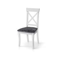 Стілець СКАНДІ, білий/сіра тканина