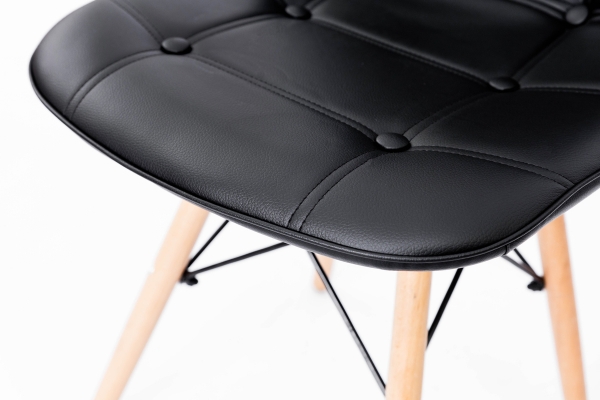 Стілець ДЖАСТІН, шкірзам чорний