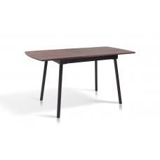 Стіл Соло 110(+35)*70 чорний метал/дуб ТК (горіх)