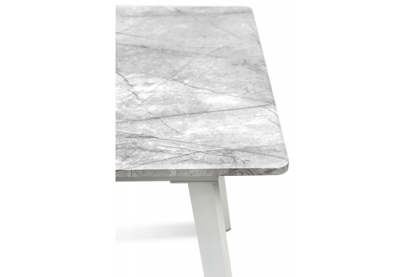 Стіл Соло 110(+35)*70 білий метал/базальт