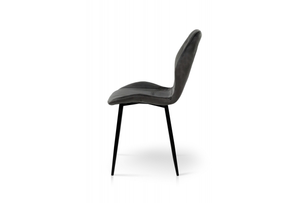 Стул Леон черный/велюр пепельный