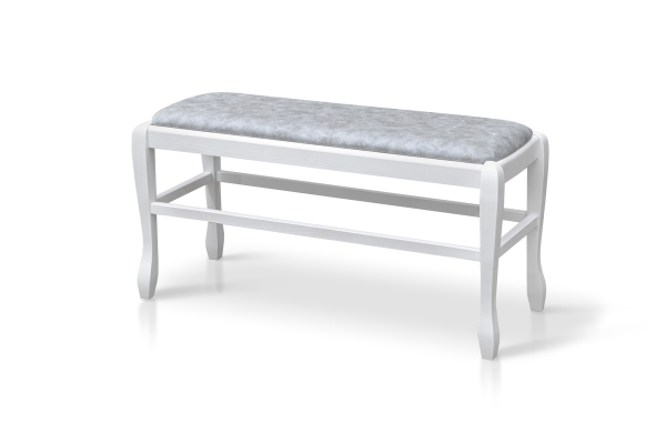 Банкетка Сиеста 1100, белая/серая ткань.