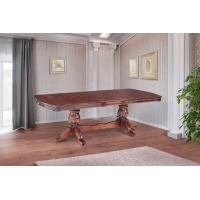 Обеденный стол Цезарь 200(+40)*100, темный орех