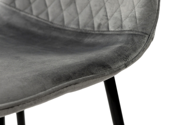 Стілець Марс чорний/велюр сірий