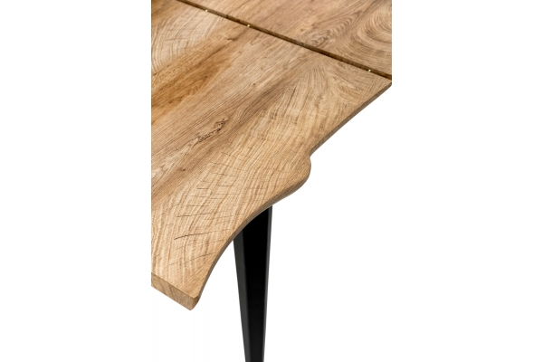 Стіл Лагуна, 120(+40)*80, чорний/штучний шпон MDF