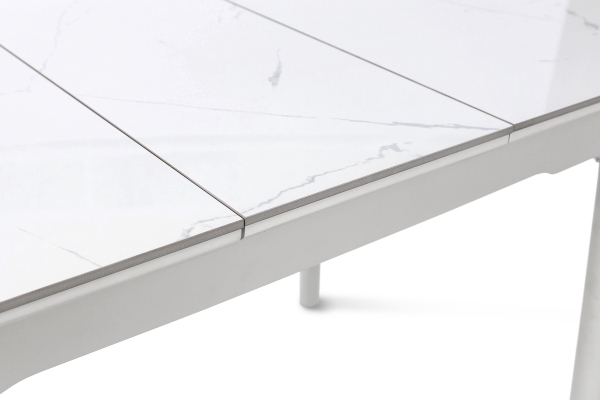 Стіл Нептун 110/140*75 білий/керам мрамор