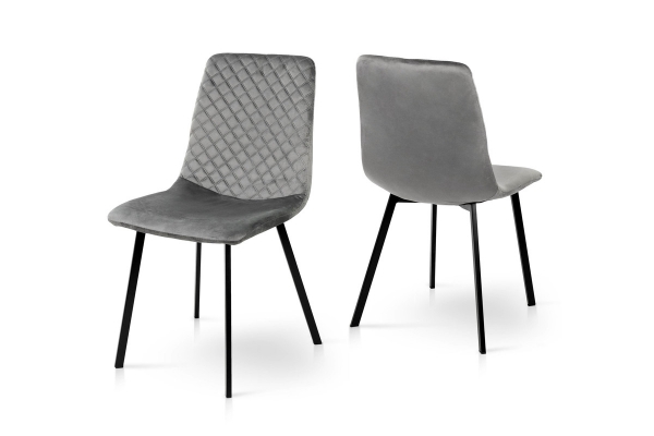 Стілець Некст, чорний/велюр сірий