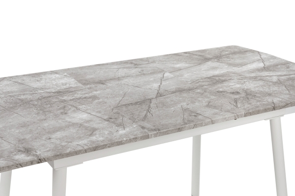 Стіл Соло 110(+35)*70 білий метал/базальт