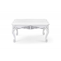 Стіл журнал Скарлетт 100*60, білий+патина срібло