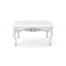 Стіл журнал Скарлетт 100*60, білий+патина срібло