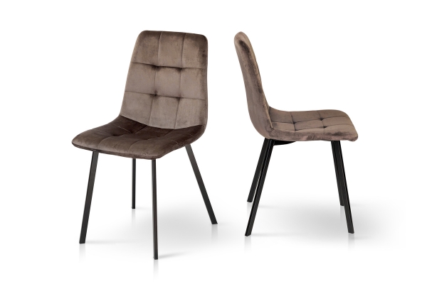 Стул Ментос черный/велюр тобакко